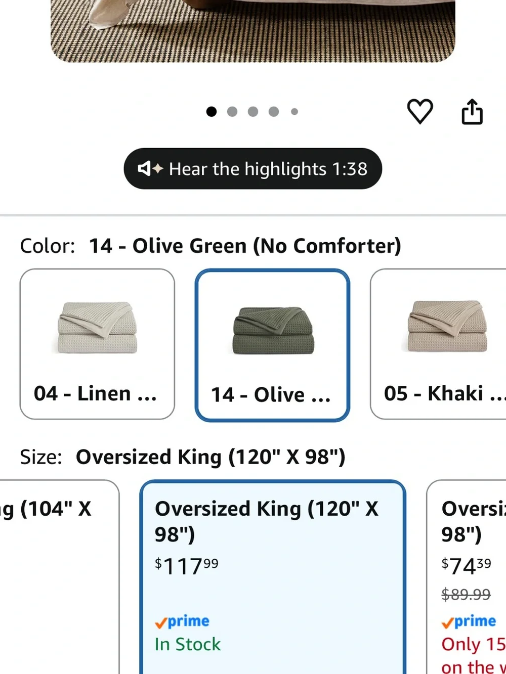 Olive Green Cotton Waffle Duvet Cover Set